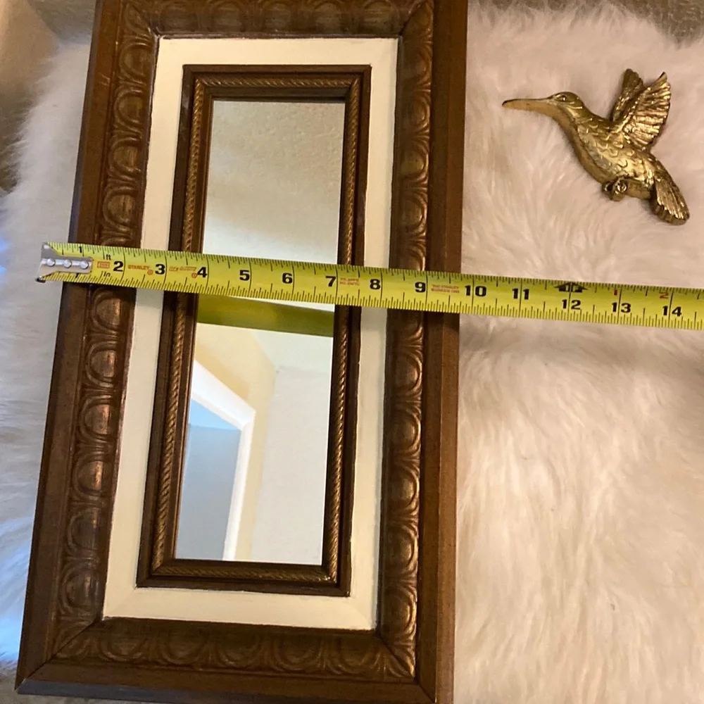 Finished Lin. Print Title Mirror with Surrounding Scallop and Braided Design